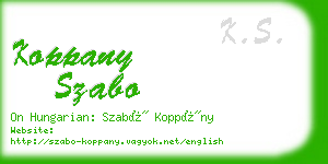 koppany szabo business card
