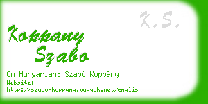 koppany szabo business card
